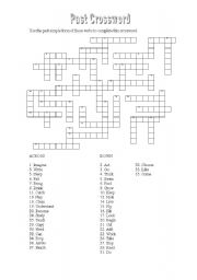 English Worksheet: Past crossword