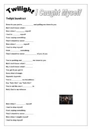 English Worksheet: I Caught Myself - Twilight Soundtrack