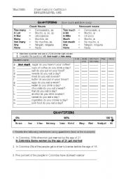 English Worksheet: FREQUENCY ADVERBS AND QUANTIFIERS