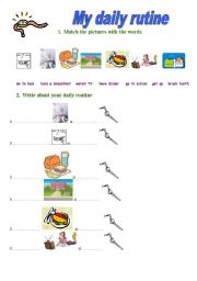 English Worksheet: Daily Routine