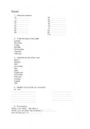 English Worksheet: revision