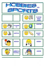 English Worksheet: Hobbies and sports dominoes !!!!!!!!! 8/8