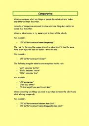 English worksheet: comparative