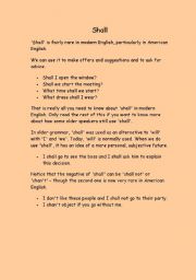 English worksheet: shall