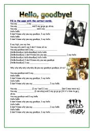 English Worksheet: Hello goodbye song beatles