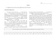 English worksheet: Little Red Riding Hood and the past forms...