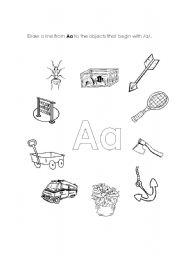 English worksheet: Beginning Aa sound