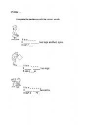 English worksheet: IT CAN