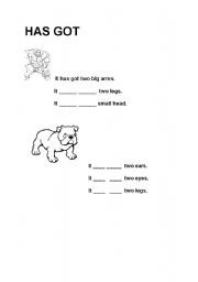 English worksheet: has got