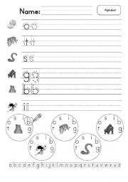 English Worksheet: Alphabet teaching o,t,s,g,b,i (easy version)