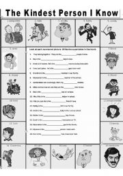 English Worksheet: The Kindest Person I Know: Blackline CopyMaster