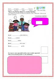 English worksheet: worsheet primary_family_mum