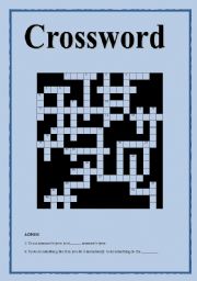 English worksheet: CROSSWORD