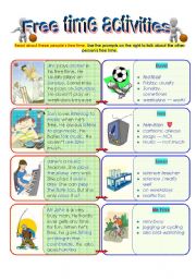 English Worksheet: Free time activities 