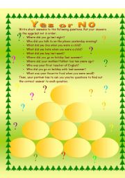 English Worksheet: Yes/No questions - Simple Past tense