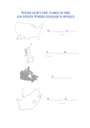 English worksheet: COUNTRIES