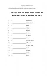 English worksheet: Understanding quantities 1