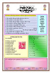 English Worksheet: Mothers Day Exercises