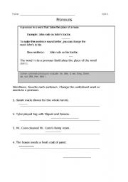 English worksheet: Pronoun - Part 1