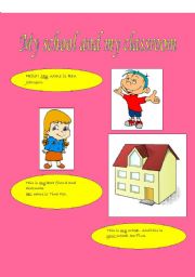 English Worksheet: my school and my classroom (possessive adjectives)