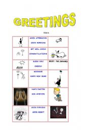 English worksheet: Greetings