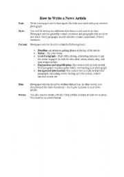 English Worksheet: How to write news reports 
