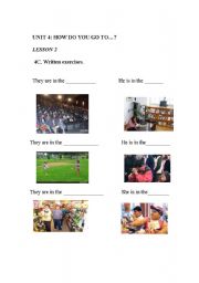 English Worksheet: They are in....