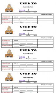 English Worksheet: USED TO- BOARD SYNOPSIS