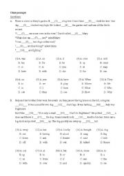 English Worksheet: Cloze passages