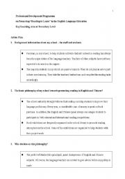 English Worksheet: Reading-to-learn Programme