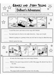 English Worksheet: Comics and Story Telling with Delburt BLACKLINE COPYMASTER