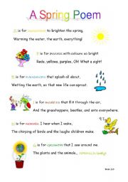 English Worksheet: A Spring Poem