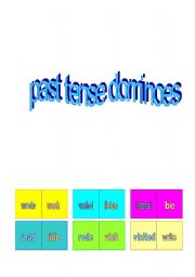 English worksheet: past tense dominoes(2pages)