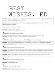 English worksheet: Script adaptation of McGraw-Hill Reader Book 2.1 story: Best Wishes, Ed