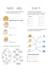 English Worksheet: WHO ARE YOU?