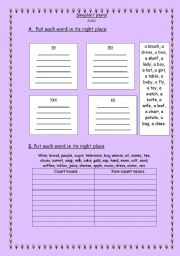 English Worksheet: NOUNS