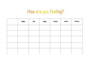 English worksheet: How are you feeling - Game board