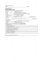 English Worksheet: Present Simple exercise