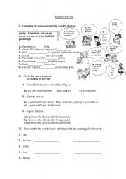 English worksheet: friendship