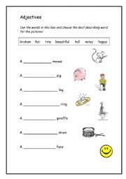 English worksheet: Adjectives