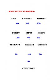 English worksheet: numbers