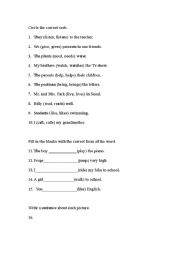 English worksheet: present simple