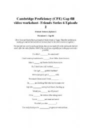 English Worksheet: Friends Season 6 Episode 2 worksheet