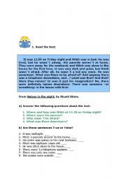 English Worksheet: past simple to be