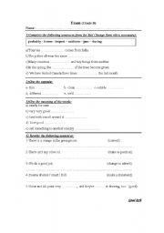 English worksheet: english test