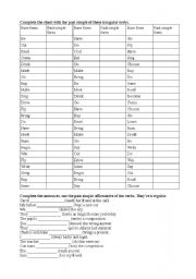 English worksheet: past simple tense