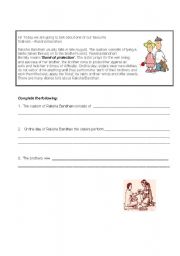 English worksheet: The Festival of Brother and Sister