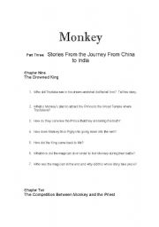 English worksheet:    	Monkey: Journey to the West Chapters 9 and 10