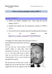 English Worksheet: Martin Luther King Jr 