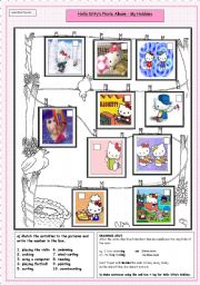 English Worksheet: Hello Kittys Photo Album -- My Hobbies